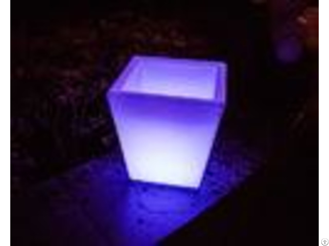 Square Solar Powered Glowing Plant Pot Ir Remote Control Inductive Charging