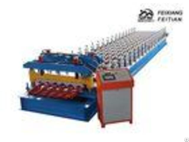 Aluminium Roofing Glazed Tile Roll Forming Machine Plc Control With Different Language