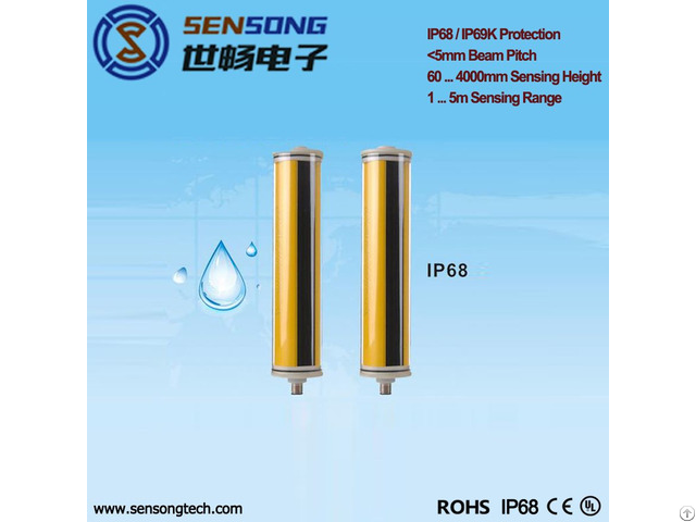 Sensong Barrier Sensor Waterproof Safety Light Curtain Ip69k 24v Npn Pnp Relay