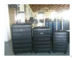Abs 3 Piece Luggage Set 4 Wheels 1 Zipper Framed With Silver Iron Trolley