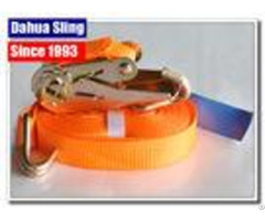 100 Percent Polyester Fabric Ratchet Strap Hooks 25mm Width Lashing Tensioner