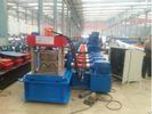 W Profile Gearbox Control Fast Way Gardrail Roll Forming Machine With Auto Cutting For 3 5mm Thickne