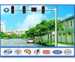 Material Q345 Traffic Signal Pole 6m Height With 11m Single Arm 20 Years Warranty