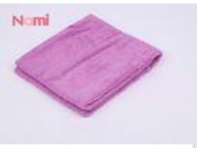 Square Purple Color Wet Hair Towel Wrap Soft Touch With Embroidery Logo