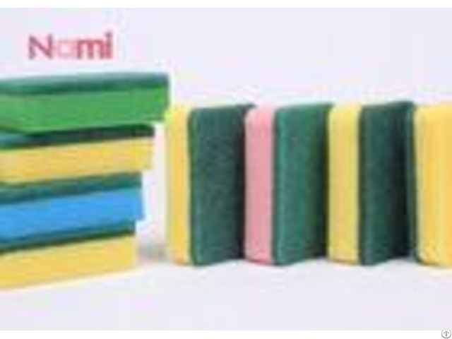 Heavy Duty Scrub Clean Dish Sponge Yellow Green Kitchen Cleaning Pad