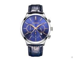Multifunction Men Watch With Leather Strap