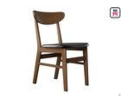 Classical Curved Back Wood Dining Chairs With Leather Seatscommercial Indoor Furniture