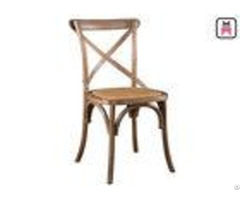Wedding Event Romantic Wood Restaurant Chairs Rattan Seats French Style