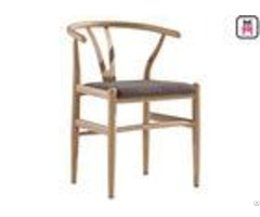 Hand Made Hotels Metal Restaurant Chairs Rope Seats Wood Grain Y Back