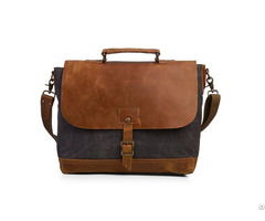 Vintage Canvas Messenger 15 6 Inch Laptop Briefcase College Bag Business Shoulder Strap Handbag