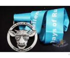 Deer Head Logo Metal Award Medals And Ribbons Nickel Plating 3d Mold Design