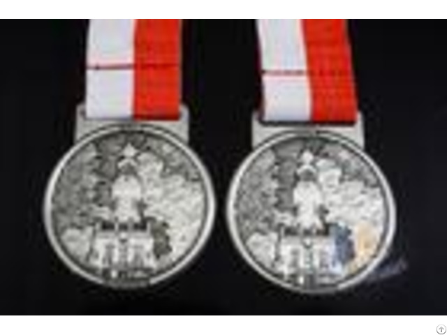 Old Tower 3d Effect Custom Award Medals With Red White Ribbon 50 3mm