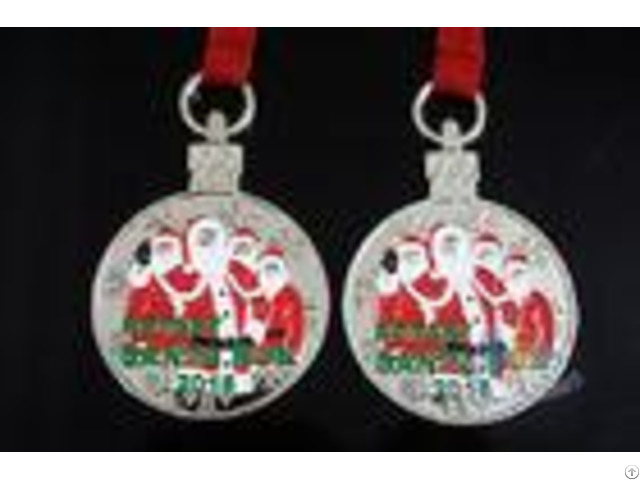 Christmas Logo Custom Fiesta Medals Both Side Design With 800 10mm Lanyard