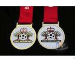 Football And Crown Logo Zinc Alloy Material Custom Award Medals Soft Enamel With One Color Printed R