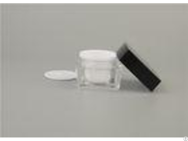 Skin Care Square Black Cosmetic Jars Cream Packaging 15ml 30ml Plastic Acrylic