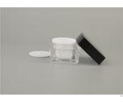 Skin Care Square Black Cosmetic Jars Cream Packaging 15ml 30ml Plastic Acrylic