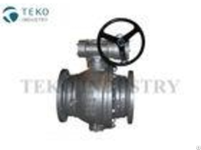 Worm Gear Operation High Pressure Ball Valve Trunnion Mounted Preventing Leakage