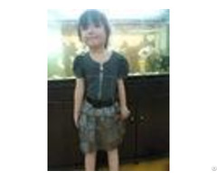 Short Sleeve Baby Little Girl Summer Dresses Knit Demin Top Chiffon Skirt