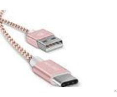 Pink Quick Charge Type C Cable 2 1a Fast Sync 480mbps Nylon Braided 3 28ft 0 66ft