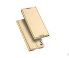 Durable Gold Sony Phone Covers Xa1 Ultra Magnets Pu With Stand Function