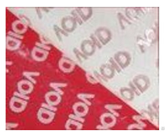 Red Void Tamper Evident Label Material Anti Counterfeit Low Residue