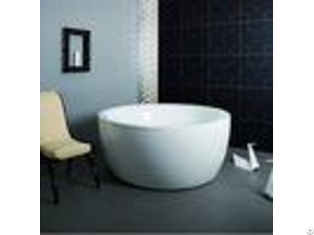 Cheap Deep Soaking White Color Round Freestanding Bathtub For Small Bathrooms Elegant