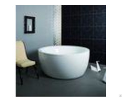 Cheap Deep Soaking White Color Round Freestanding Bathtub For Small Bathrooms Elegant
