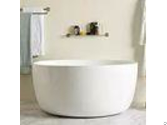 High End Cheap Small White Color Round Freestanding Bathtub With Overflow