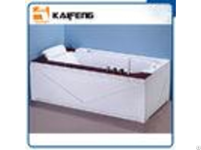 Luxury Single Jacuzzi Tub Air Jet Bathtub With Oak Wood Bead Computer Controller