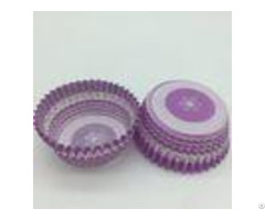 Purple Round Shape Muffin Paper Cups Striped Cupcake Linersfda Sgs Standard