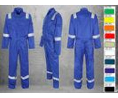 Blue Fire Retardant Waterproof Clothing Comfortable With Good Color Fastness