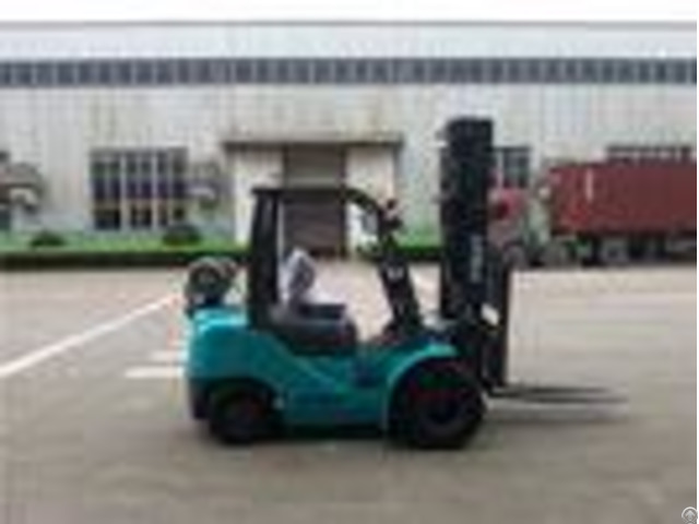 Automatic Transmission Lp Gas Forklift Unloading Truck Dual Front Tires