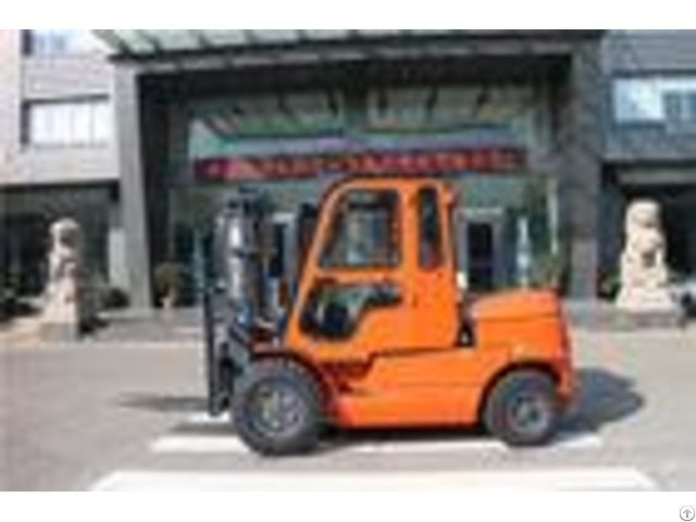 High Mast Manual Diesel Forklift Truck 5 Ton With Cabin And Air Conditioner