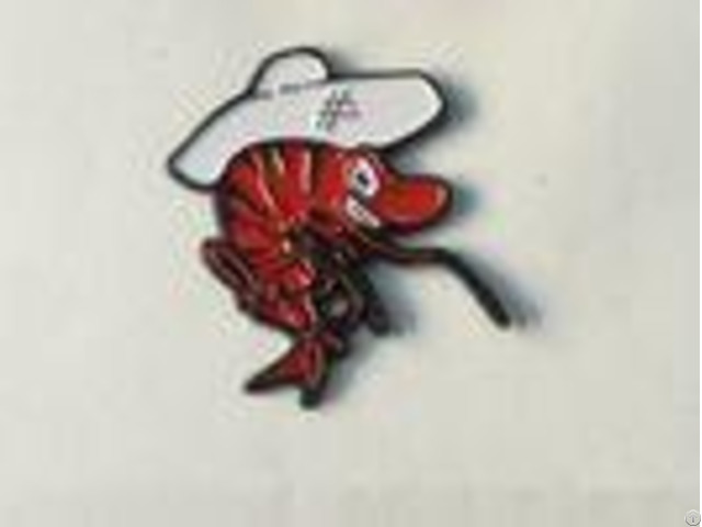 Cute Soft Enamel Lapel Pins Shrimp Shape For Business Promotional Gifts