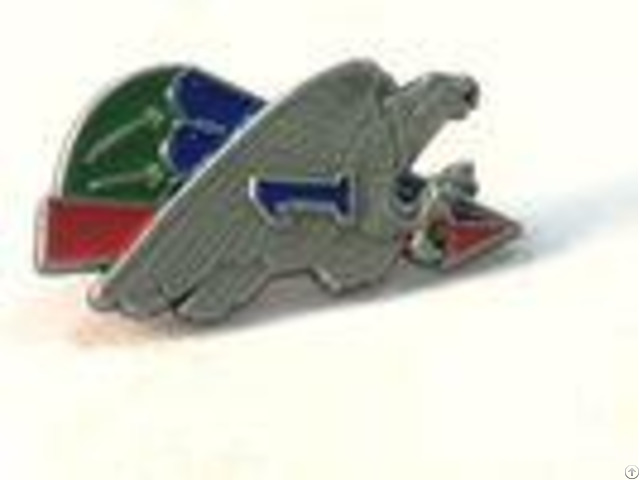 3d Eagle Shape Soft Enamel Lapel Pins Badges With Antique Silver Plating