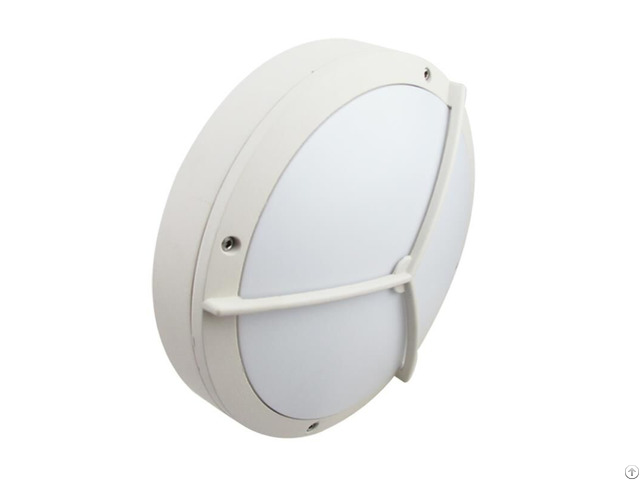 White Housing Led Bulkhead Wall Light Aluminum Ip65 Ik10 With Grill For Outdoor