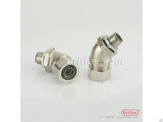 Hot Selling Nickel Plated Brass 45d Angle Liquid Tight Conduit Fittings