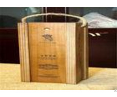 Natural Wooden Wine Packaging Boxes Rectangular For Gifts Matt Lamination Urface