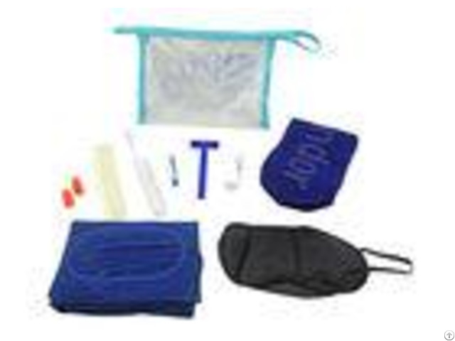 Complete Airplane Travel Amenity Kits Pvc Pouch With Seven Practical Contents