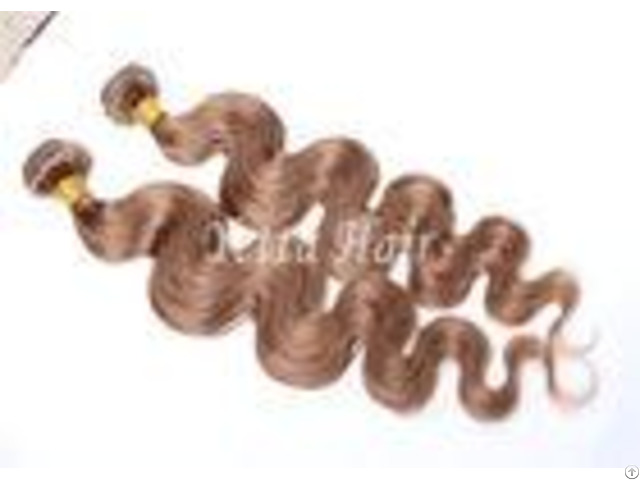 Unprocessed Light Brown Virgin Human Hair Extensions Without Shedding