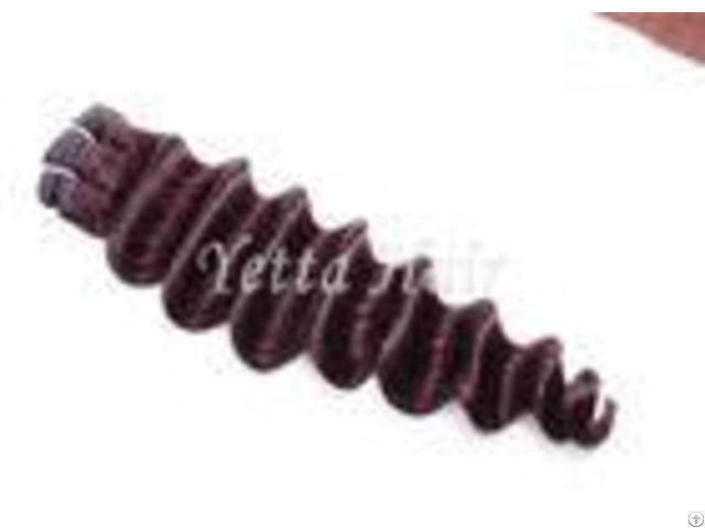 Customized Dark Red Virgin Human Hair Extensions Loose Wave With Soft