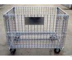 Industrial Stacking Folding Steel Wire Container Storage Cages For Cargo Transport