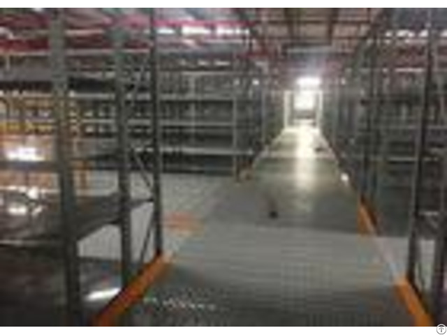 Gray Rack Supported Mezzanine Steel Shelving Systems For Huge Warehouse