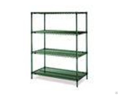 18d Green Epoxy Commercial Wire Shelving Rack For High Moisture Wet Environment