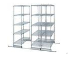 High Density Compact Floor Track Double Deep Sliding Wire Storage Racks Solutions