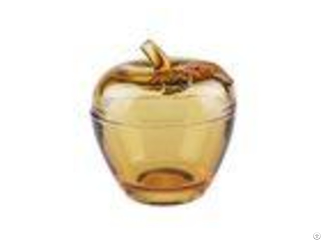 Solid Apple Sugar Glass Candy Jar Bowl Christmas Gift With Machine Pressed