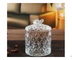 Clear Butterfly Decorative Candy Jars Round Lovely Bowl With Lids Eco Friendly