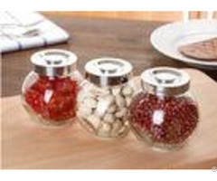 Transparent Hight White Glass Jar Container With Aluminum Lid Kitchenware