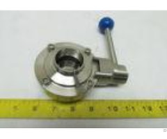 Leak Proof Sanitary Butterfly Valves Corrosion Resistance 4 Position Pull Handle