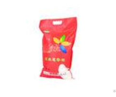 Plastic 3 Side Seal Rice Packaging Bags With Handle Pa Pe Coated Full Color Printing